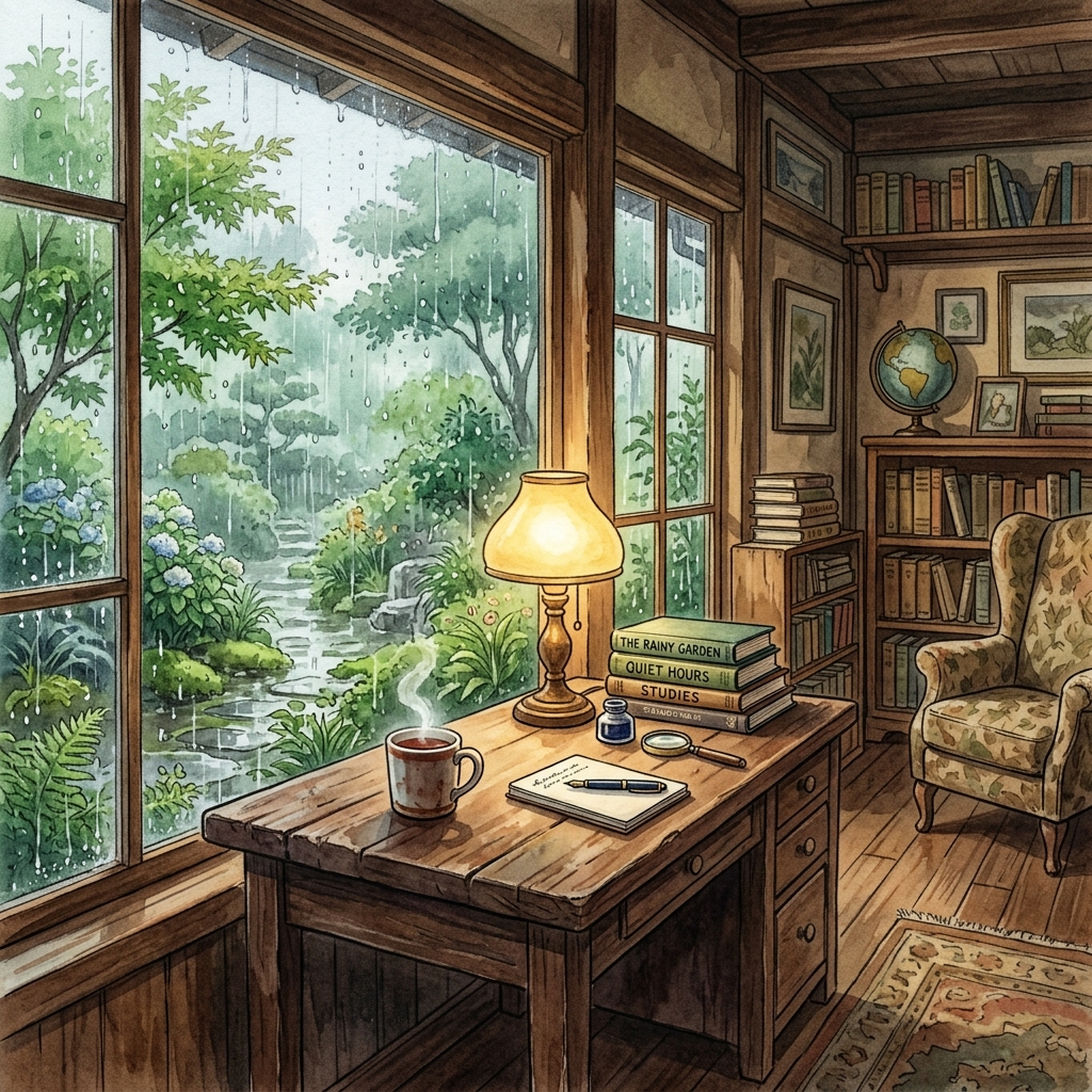 Ghibli Rainy Study